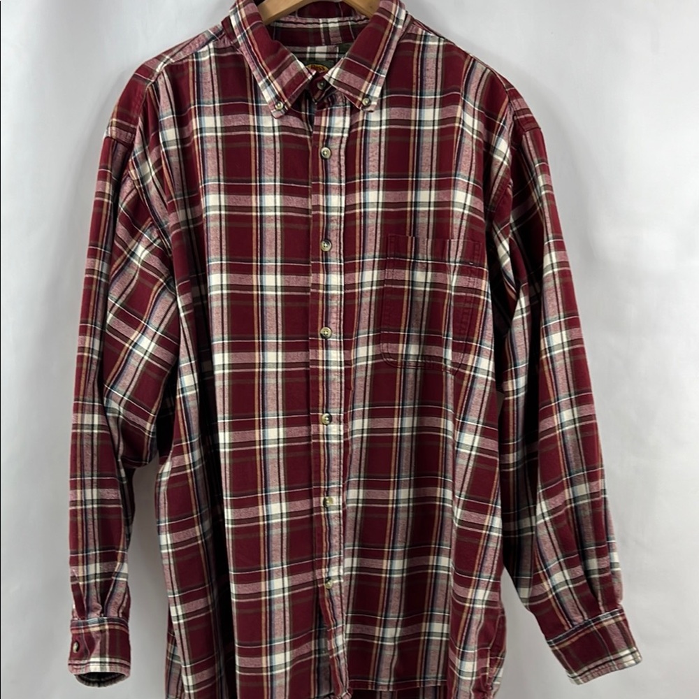Bass Pro Outdoor‎ Red Flannel Plaid Hunting Fishing Working Shirt Size 2XL